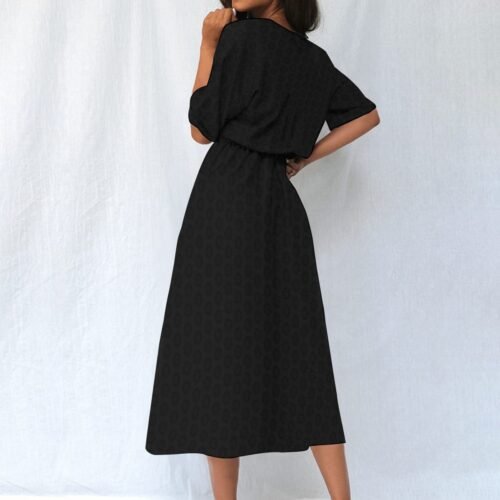 Black Women's Elastic Waist Dress - Image 4