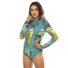 Zombie Drinking Beer Sweater Bodysuit with Turtleneck - Image 4