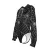 Spiderweb Black Women's Raglan Sleeve Hooded Bodysuit - Image 4