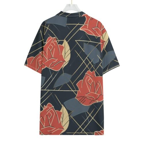 Geometric Floral Classic Hawaiian shirt with a Roman collar - Image 2