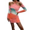 Pastel All-Over Print Women's Halter Lace-up Dress - Image 3