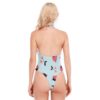 Strawberry All-Over Print Women's Backless V-neck Skinny Bodysuit - Image 4