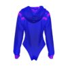 Blue Magenta Women's Raglan Sleeve Hooded Bodysuit - Image 2