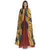 Sunflower Unisex Hooded Cloak Featuring High-Quality Print, Drawstring Closure, and Drooping Hem - Image 2