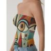 All-Over Print Double-Layer Strapless Top for Women - Image 2