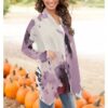 Fashionable All-Over Print Women's Cardigan with Long Sleeves - Image 3