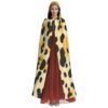 Large Print Leopard Unisex Hooded Cloak in Soft Microfiber with Natural Draping and Drawstring - Image 2