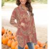 Lightweight All-Over Print Women's Cardigan with Shawl Collar - Image 2