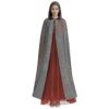 Grey Style Unisex Hooded Cloak with Drawstring Detail and Relaxed Fit - Image 2