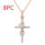 Alloy Pendant With Diamond And Eight-character Cross Necklace - Image 8